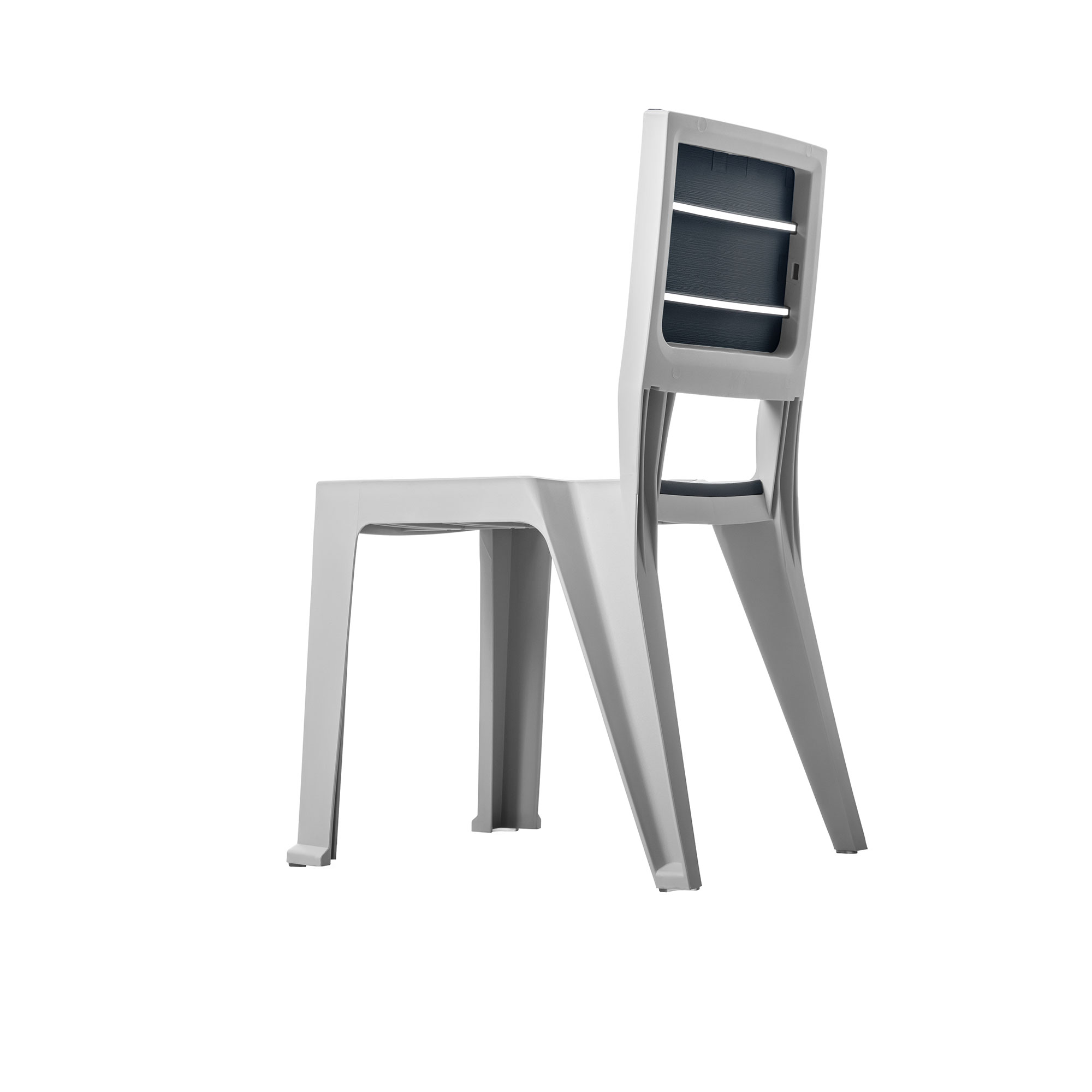 SILLA QRUBBER GRIS EXTERIOR/INTERIOR MADEIRA CUARZO MQ - 6