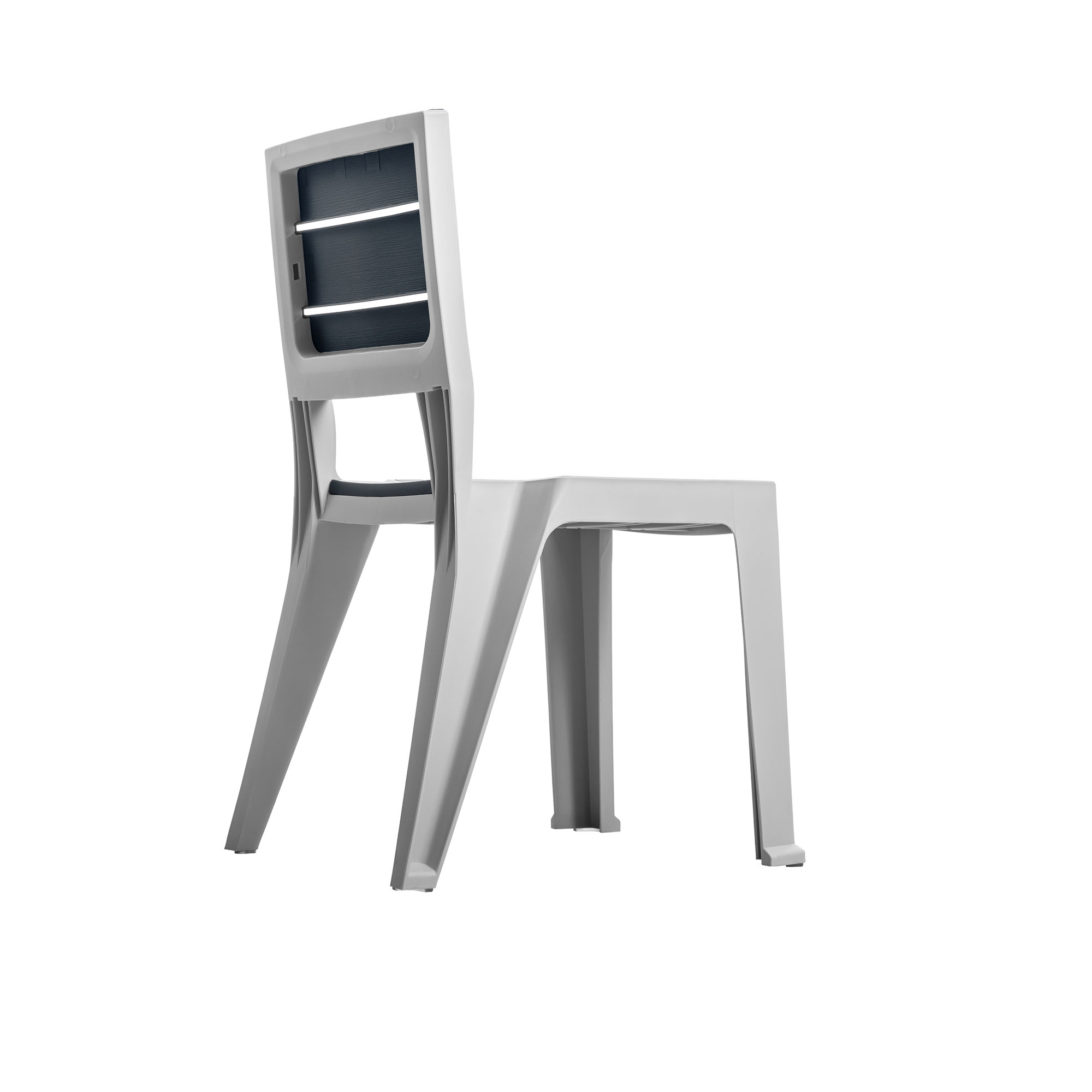 SILLA QRUBBER GRIS EXTERIOR/INTERIOR MADEIRA CUARZO MQ - 8