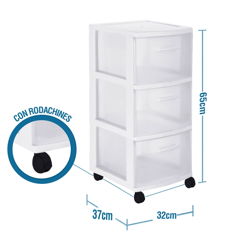 CAJONERO 3 NIVELES ECLYPSE BLANCO MQ QRUBBER - 2