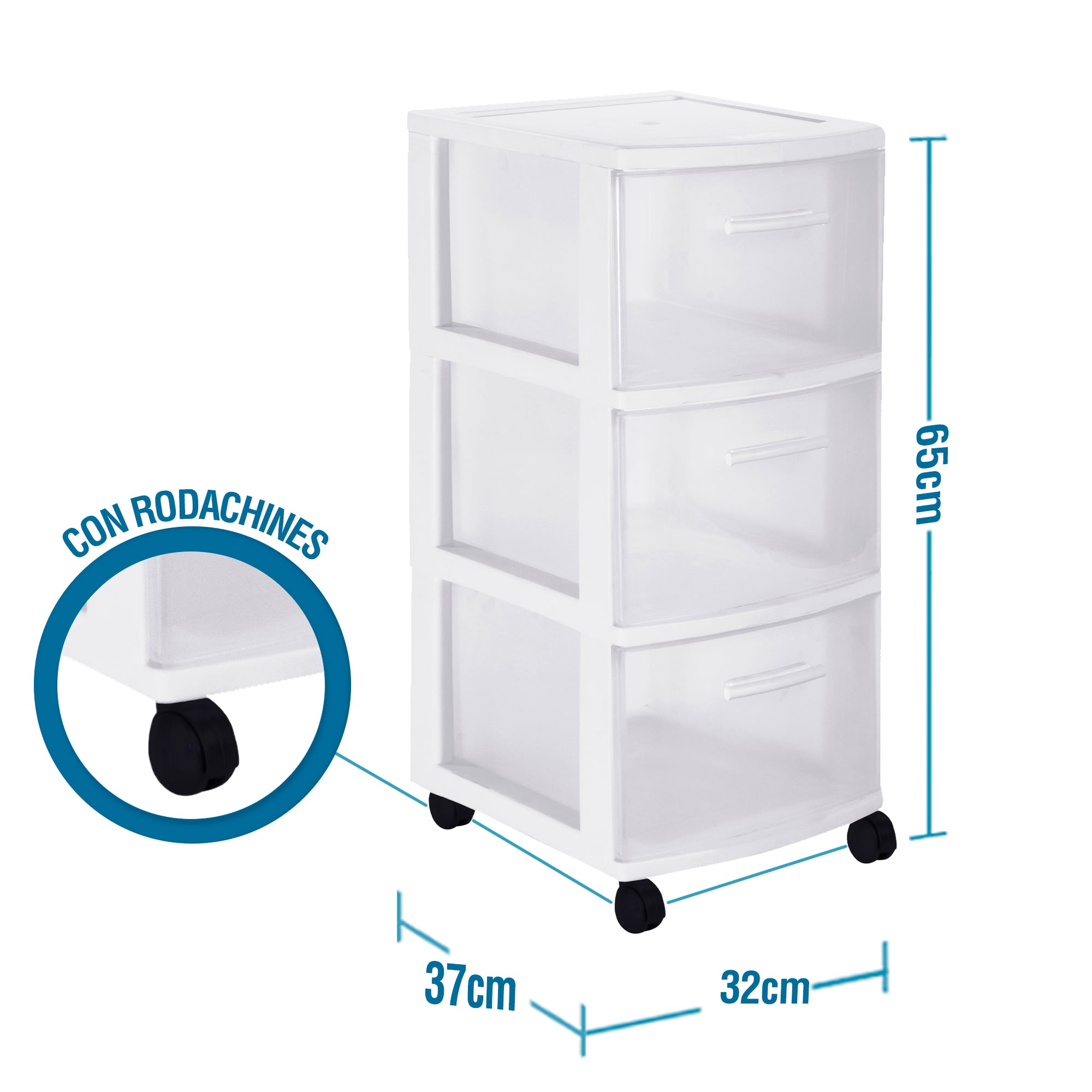 CAJONERO 3 NIVELES ECLYPSE BLANCO MQ QRUBBER - 2