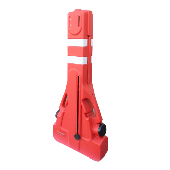 BARRERA VIAL EXPANDIBLE 2,35MT ROJA QRUBBER - 2