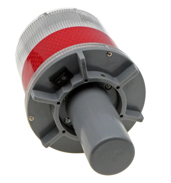 BALIZA DESTELLANTE SOLAR LED COLOR ROJO QRUBBER - 2