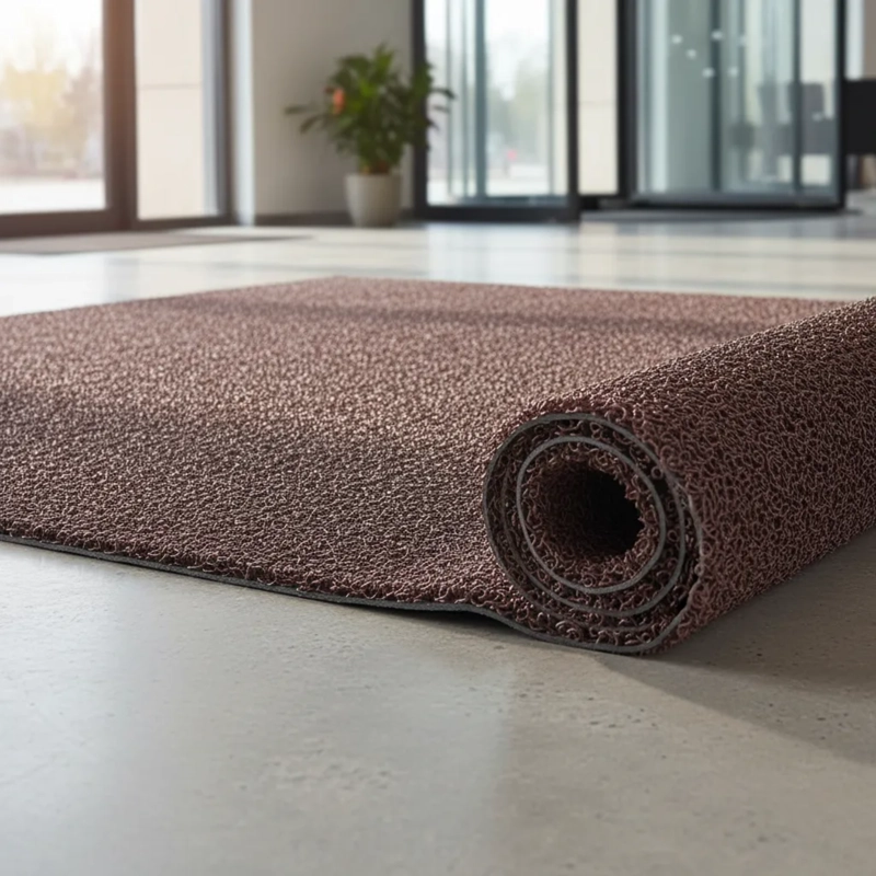 PISO PVC LIMPIAPIE S 1.20MTX12 MTS CAFE  ALTO TRAFICO QRUBBER - 3