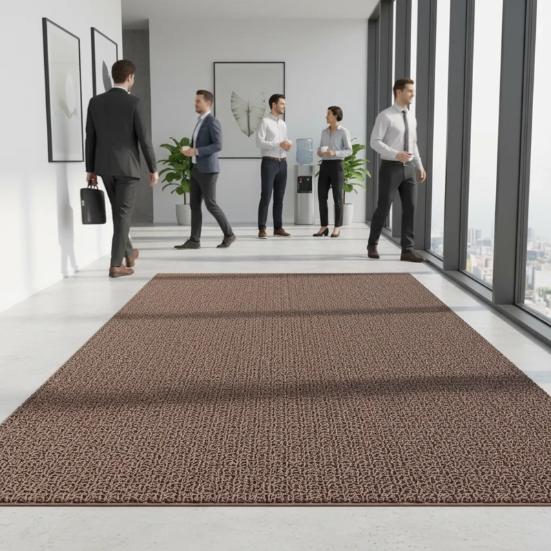 PISO PVC LIMPIAPIE S 1.20MTX12 MTS CAFE  ALTO TRAFICO QRUBBER - 4