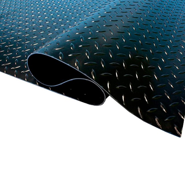 PISO DE GOMA ANTIDESLIZANTE DIAMANTADO NEGRO 1X20MTS QRUBBER - 1