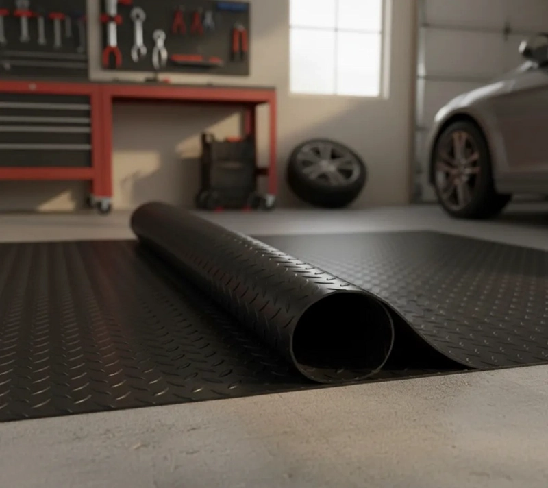 PISO DE GOMA ANTIDESLIZANTE DIAMANTADO NEGRO 1X20MTS QRUBBER - 5