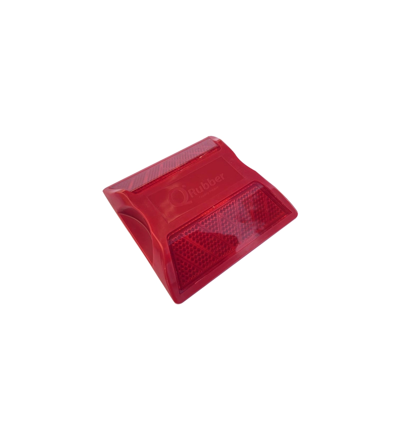 TACHA VIAL DOBLE REFLECTIVO COLOR ROJO BASE ARENOSA QRUBBER