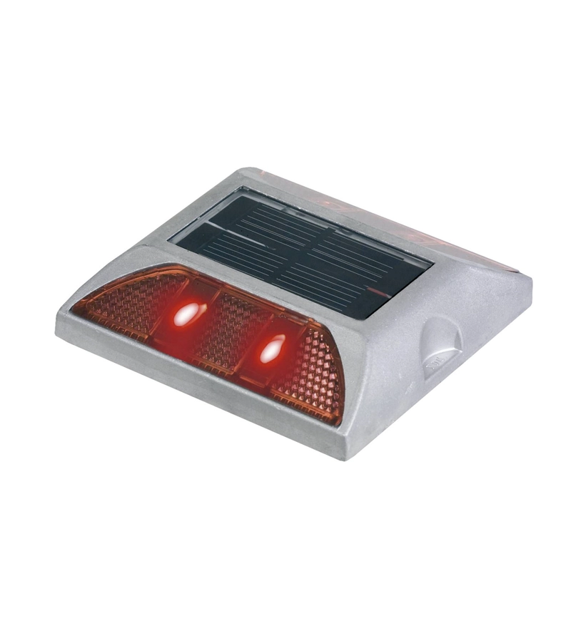 TACHA VIABILIDAD SOLAR SIN VASTAGO DOBLE LED ROJA QRUBBER - 1