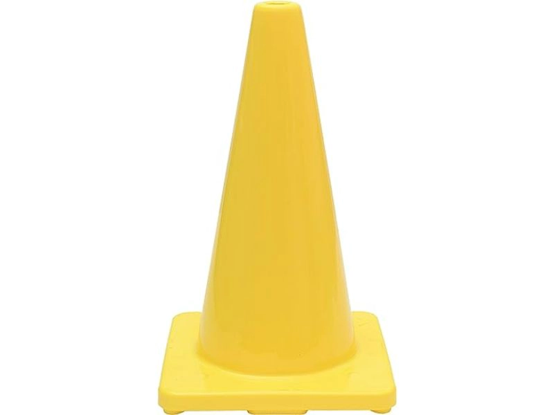 CONO VIAL AMARILLO 70CM BASE TRADICIONAL SIN CINTA QRUBBER - 1