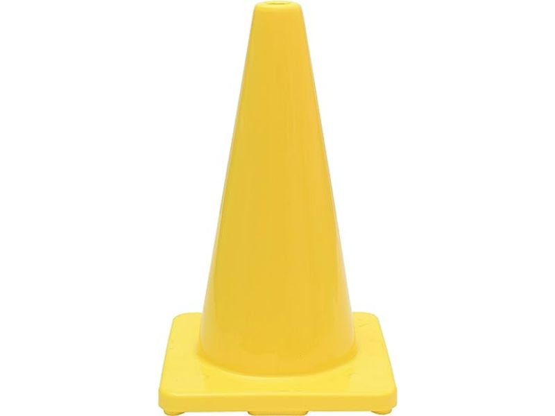 CONO VIAL AMARILLO 70CM BASE TRADICIONAL SIN CINTA QRUBBER - 1