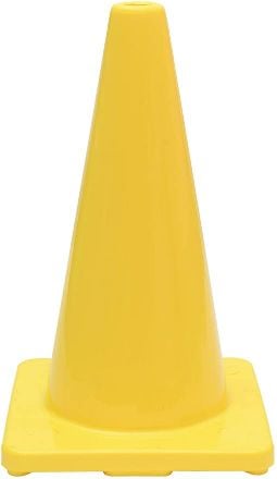 CONO VIAL AMARILLO 70CM BASE TRADICIONAL SIN CINTA QRUBBER - 2