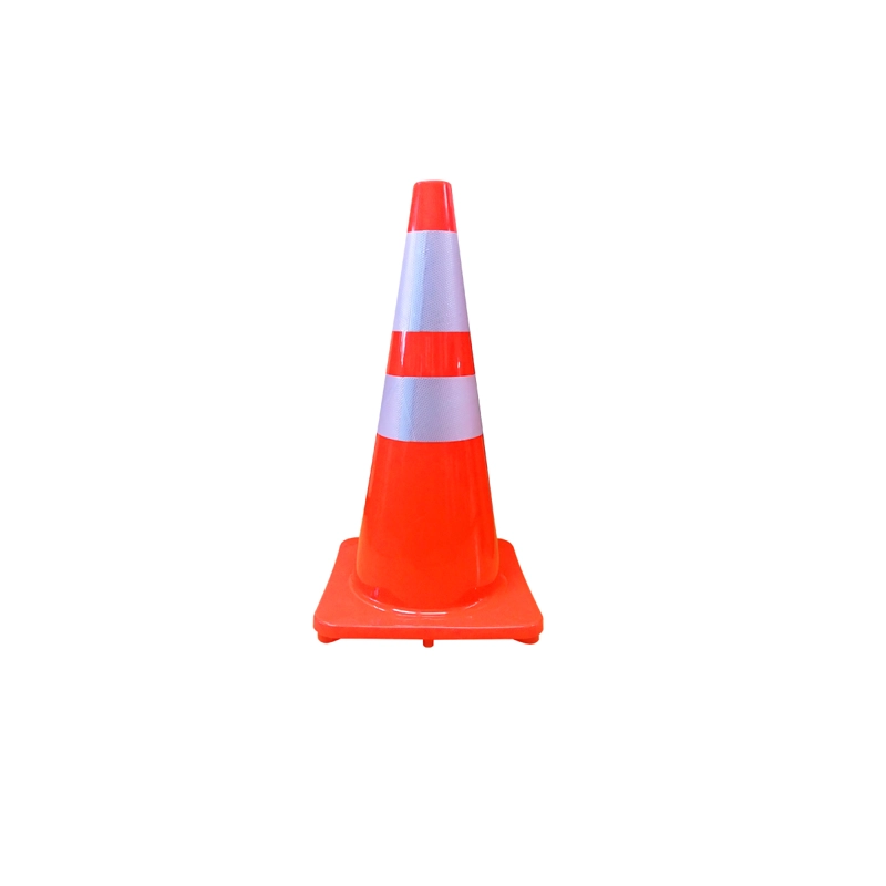 CONO VIAL 90CM 2 CINTAS BASE NORMAL QRUBBER - 1