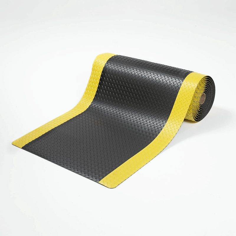 PISO PVC BORDES SEGURIDAD DIAMANTADO 90CMX10MTS QRUBBER - 1