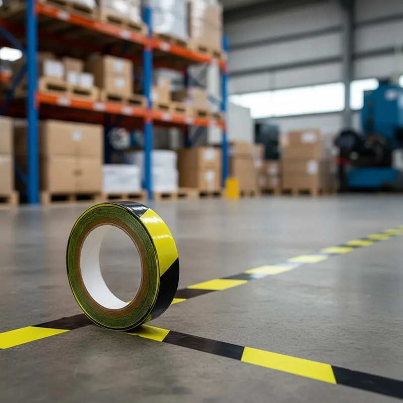 CINTA DEMARCATORIA 25MM X 33 MTS AMARILLO NEGRO QRUBBER - 2