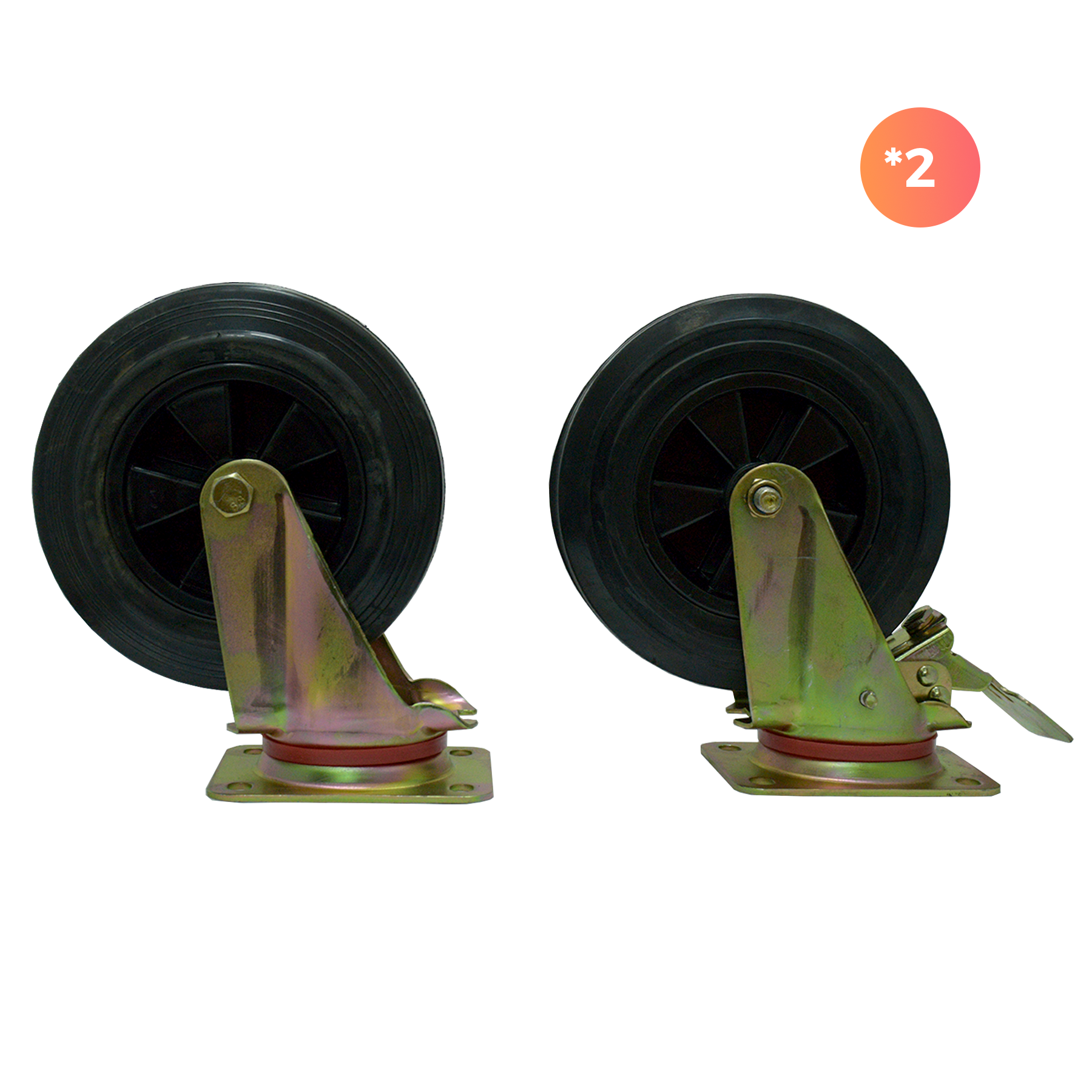 PACK DE 4 RUEDAS PARA CONTENEDORES DE BASURA 1100LTS QRUBBER - 5