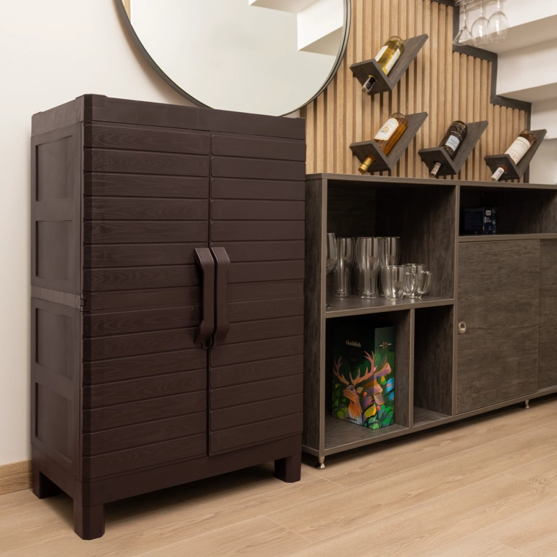ARMARIO DOS PUERTAS TIPO MADERA TAMAÑO MEDIUM MQ QRUBBER - 8