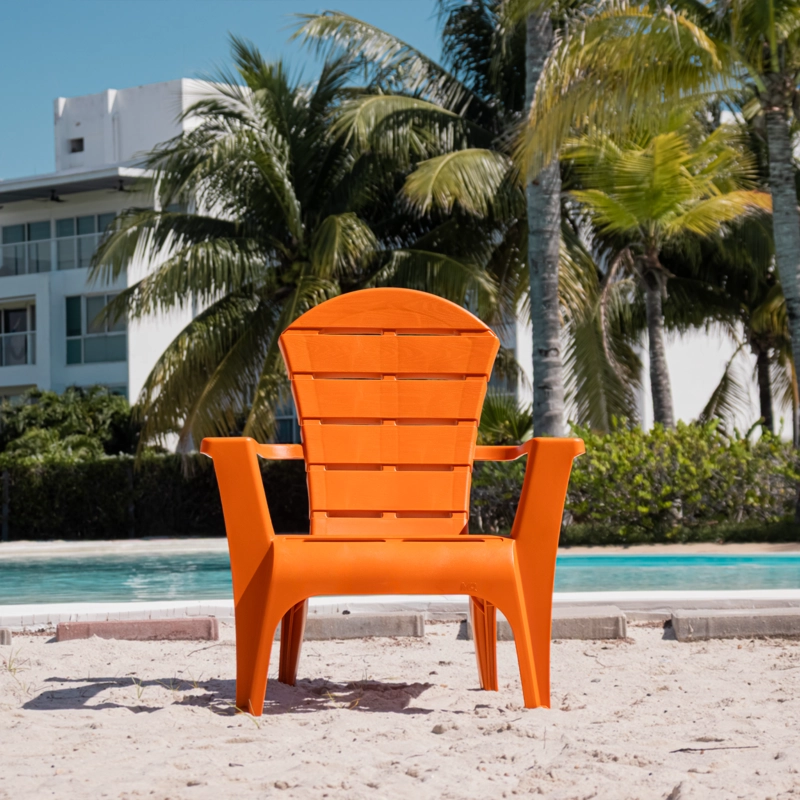 SILLA REPOSERA TERRAZA DE RESINA NARANJA MQ QRUBBER - 4