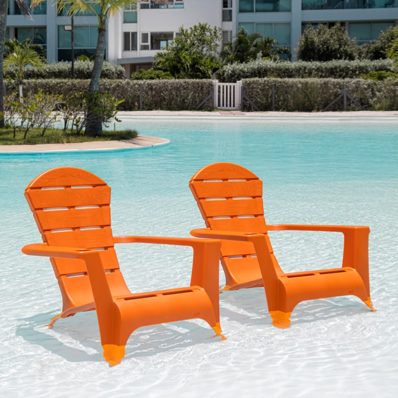 SILLA REPOSERA TERRAZA DE RESINA NARANJA MQ QRUBBER - 5