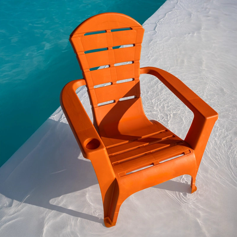 SILLA REPOSERA TERRAZA DE RESINA NARANJA MQ QRUBBER - 6