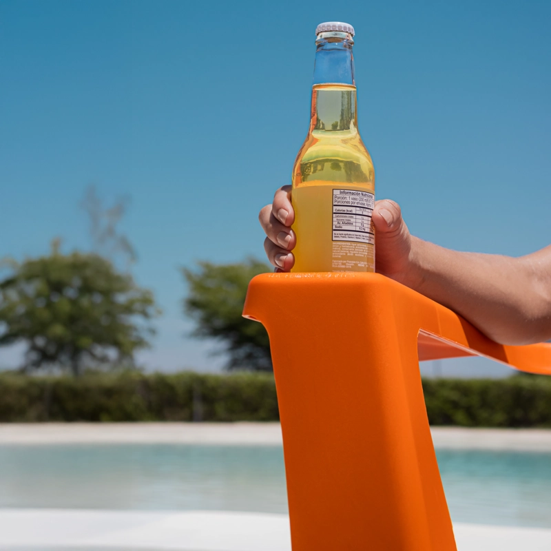 SILLA REPOSERA TERRAZA DE RESINA NARANJA MQ QRUBBER - 8