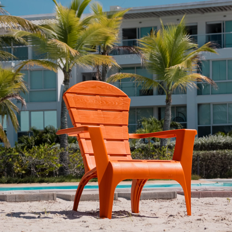 SILLA REPOSERA TERRAZA DE RESINA NARANJA MQ QRUBBER - 9