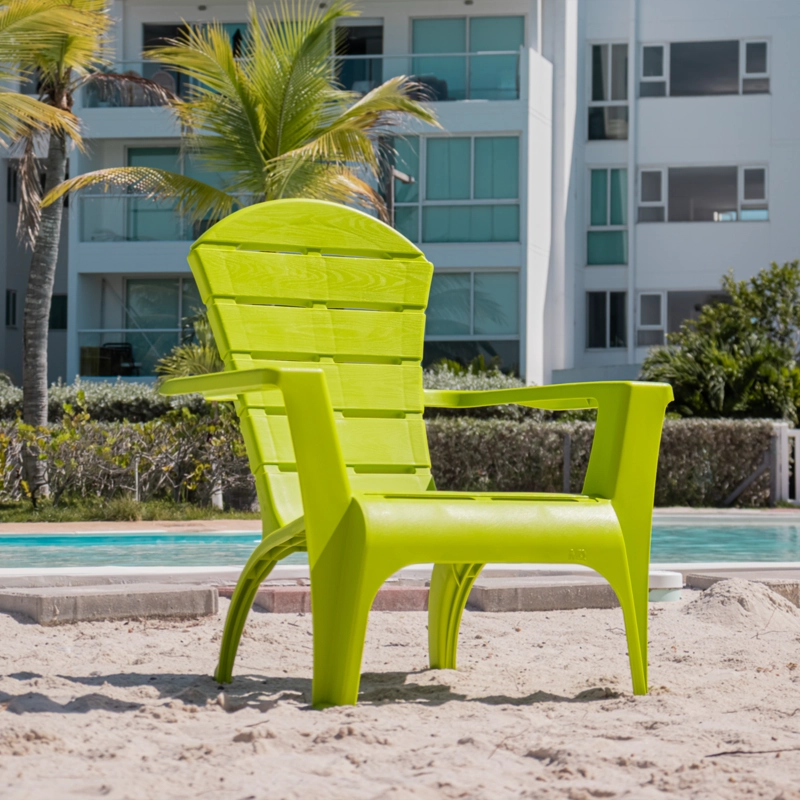 SILLA REPOSERA TERRAZA DE RESINA VERDE LIMON MQ QRUBBER - 4
