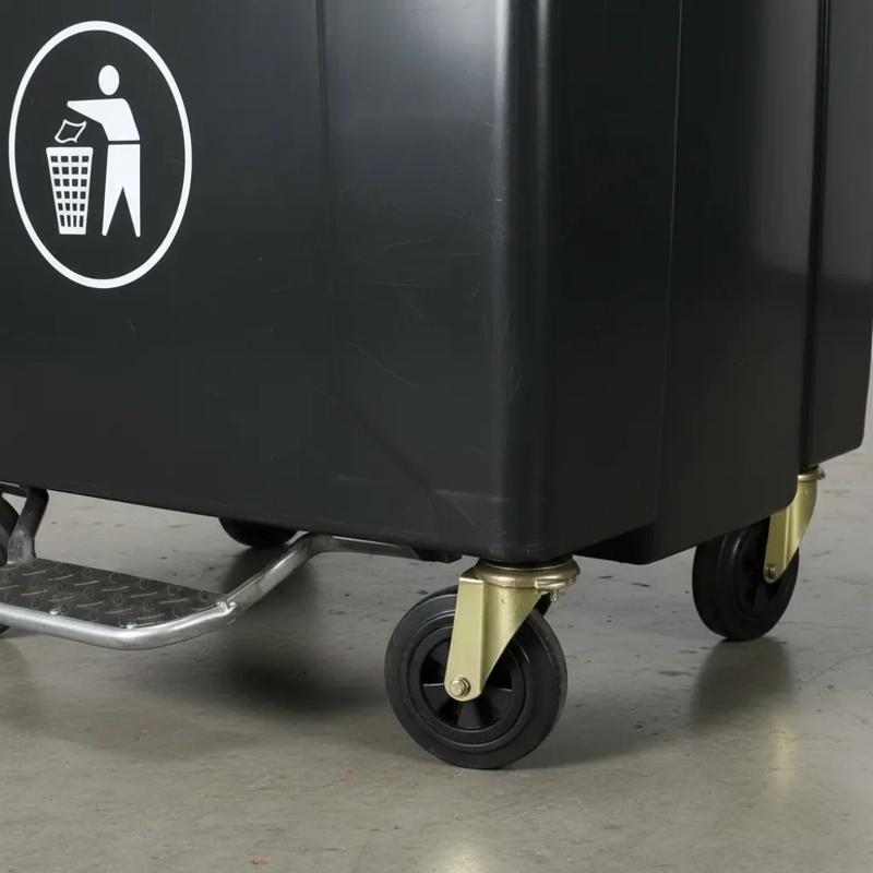BASURERO CONTENEDOR BASURA 660 LTS NEGRO QRUBBER - 3