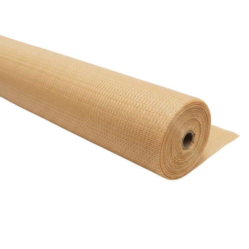 MALLA RASCHEL BEIGE 2,1X100 MTS SOMBRA 80% QRUBBER - 1