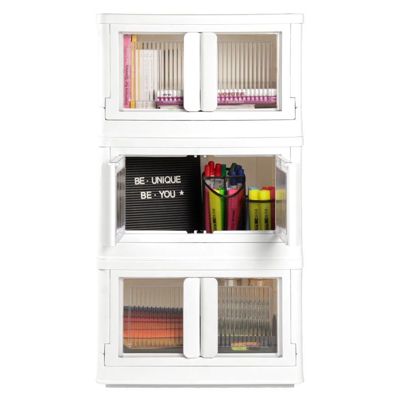 CAJA PLEGABLE ORGANIZADORA 3 NIVELES BLANCA MQ QRUBBER - 3
