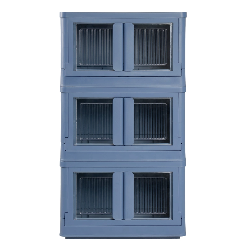 CAJA PLEGABLE ORGANIZADORA 3 NIVELES AZUL MQ QRUBBER - 1