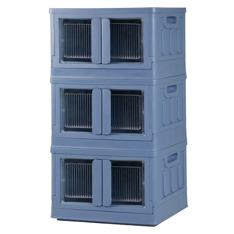 CAJA PLEGABLE ORGANIZADORA 3 NIVELES AZUL MQ QRUBBER - 2