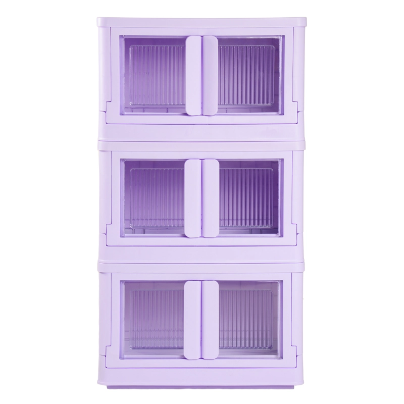 CAJA PLEGABLE ORGANIZADORA 3 NIVELES LILA MQ QRUBBER - 1