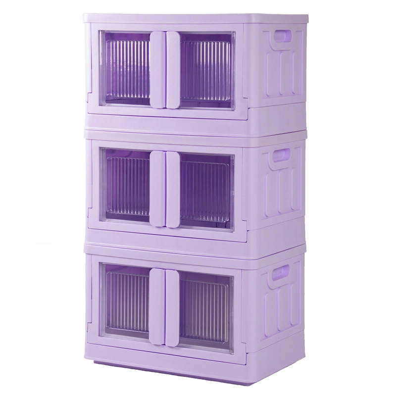 CAJA PLEGABLE ORGANIZADORA 3 NIVELES LILA MQ QRUBBER - 2