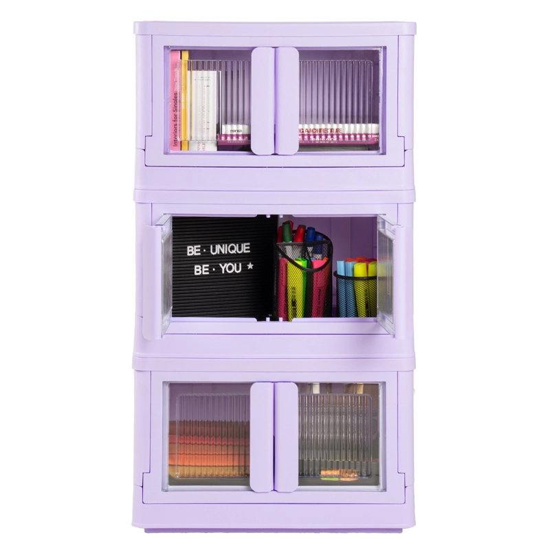 CAJA PLEGABLE ORGANIZADORA 3 NIVELES LILA MQ QRUBBER - 3