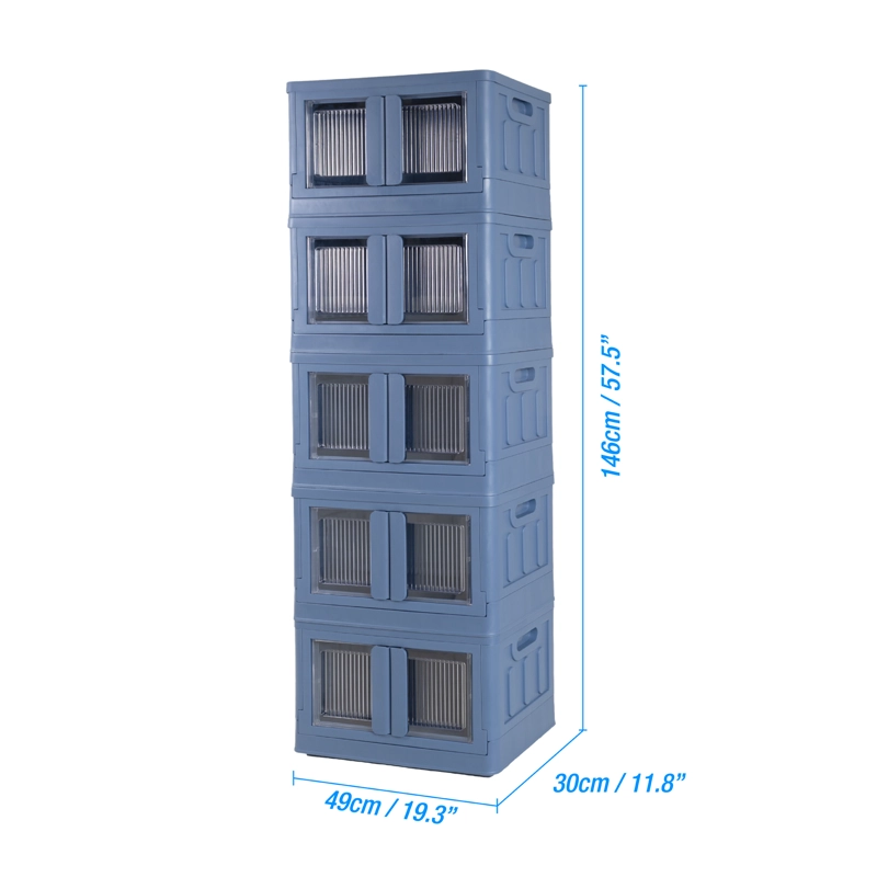 CAJA PLEGABLE ORGANIZADORA 5 NIVELES AZUL MQ QRUBBER - 3