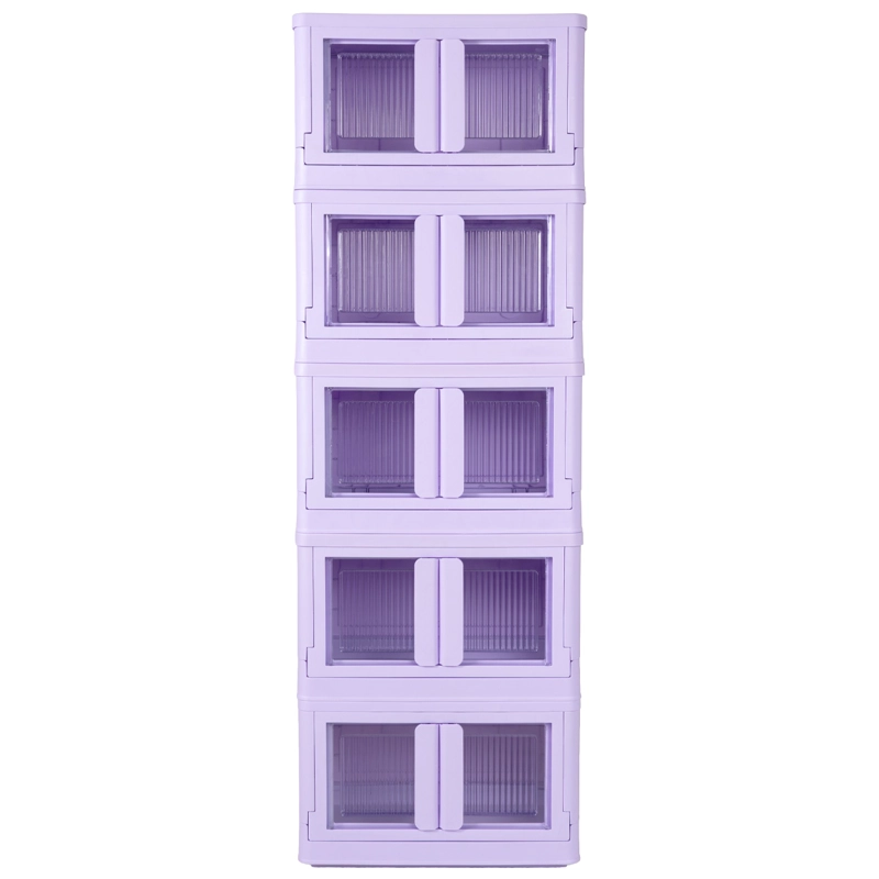 CAJA PLEGABLE ORGANIZADORA 5 NIVELES LILA MQ QRUBBER - 1