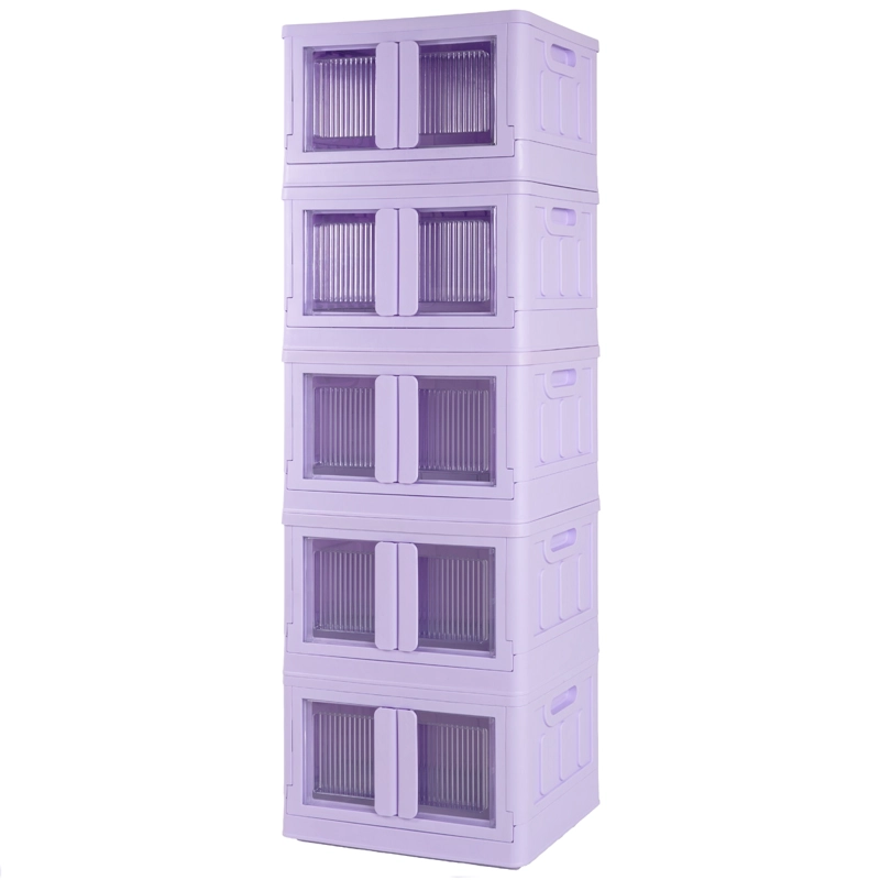 CAJA PLEGABLE ORGANIZADORA 5 NIVELES LILA MQ QRUBBER - 2