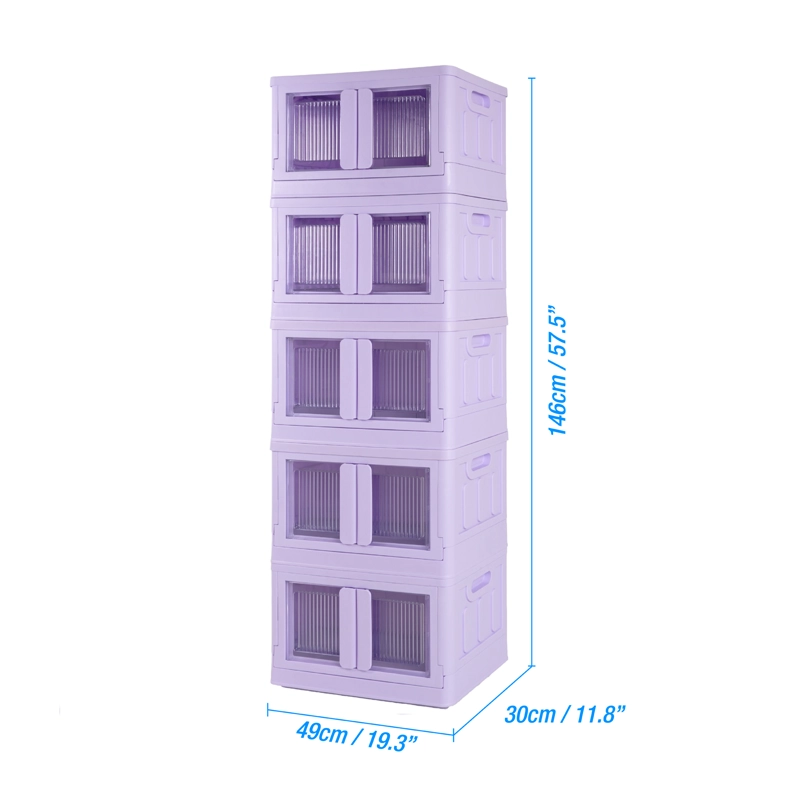 CAJA PLEGABLE ORGANIZADORA 5 NIVELES LILA MQ QRUBBER - 3