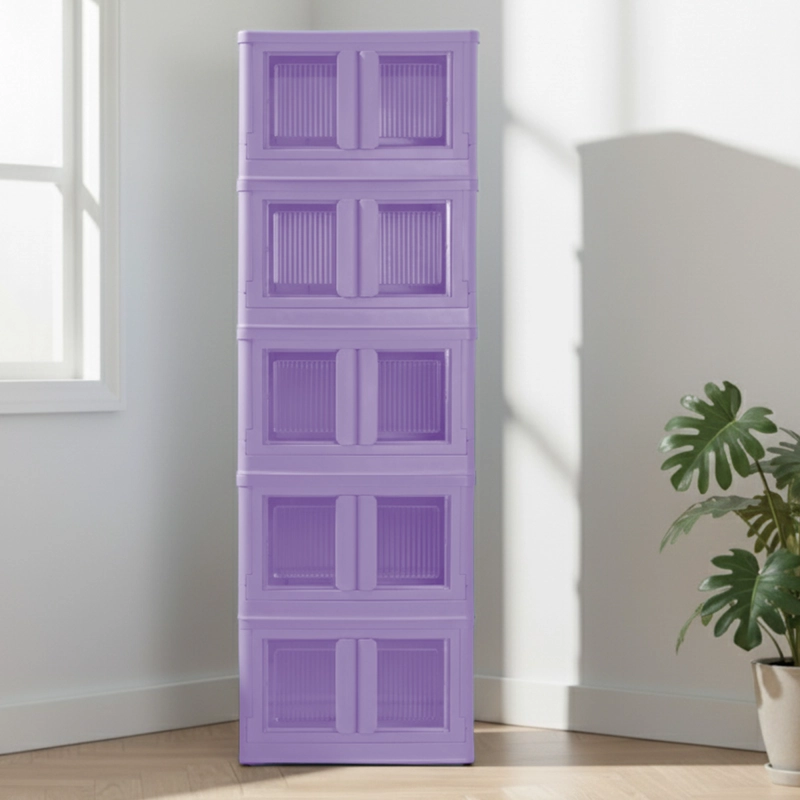 CAJA PLEGABLE ORGANIZADORA 5 NIVELES LILA MQ QRUBBER - 5