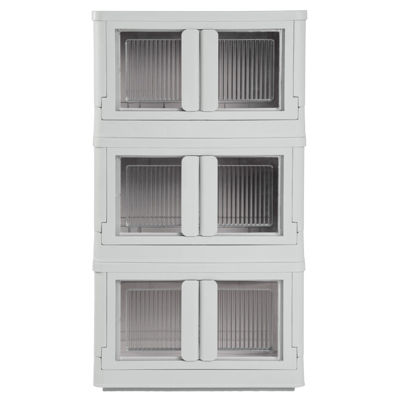 CAJA PLEGABLE ORGANIZADORA 3 NIVELES GRIS MQ QRUBBER - 1