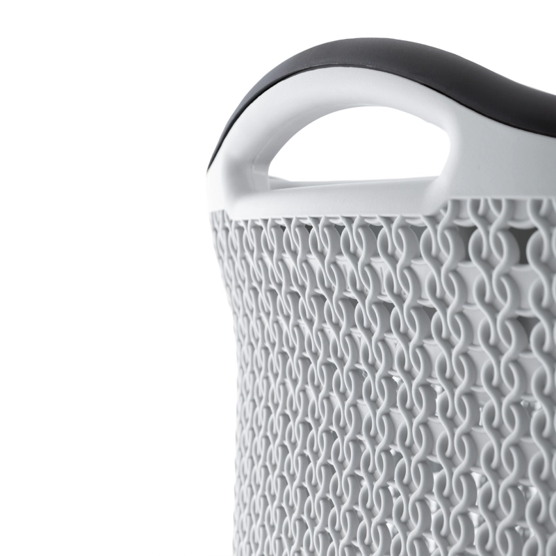 CANASTO PARA ROPA PLASTICO 54L CROCHET GRIS MQ QRUBBER - 8