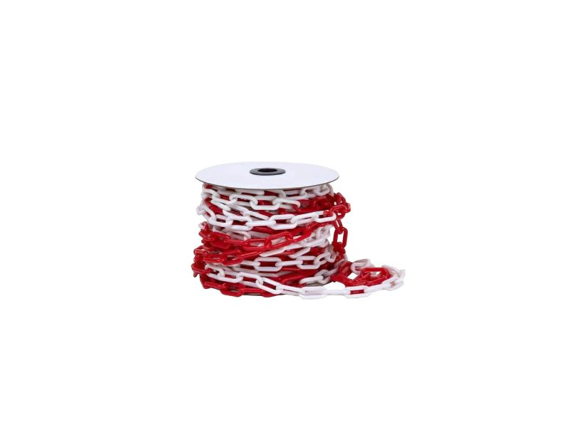 CADENA PLASTICO 25MTX8MM ROJO/BLANCO QRUBBER - 1