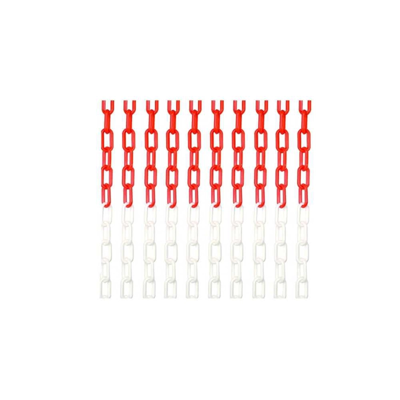 CADENA PLASTICO 25MTX8MM ROJO/BLANCO QRUBBER - 2