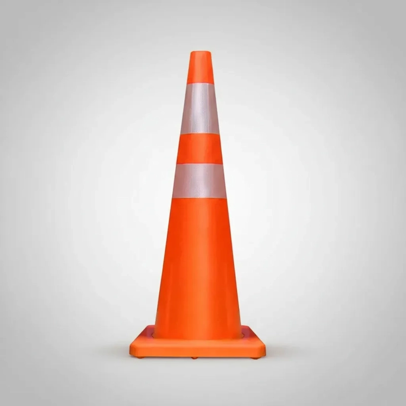 CONO VIAL 70CM 2 CINTAS BASE NORMAL QRUBBER - 4