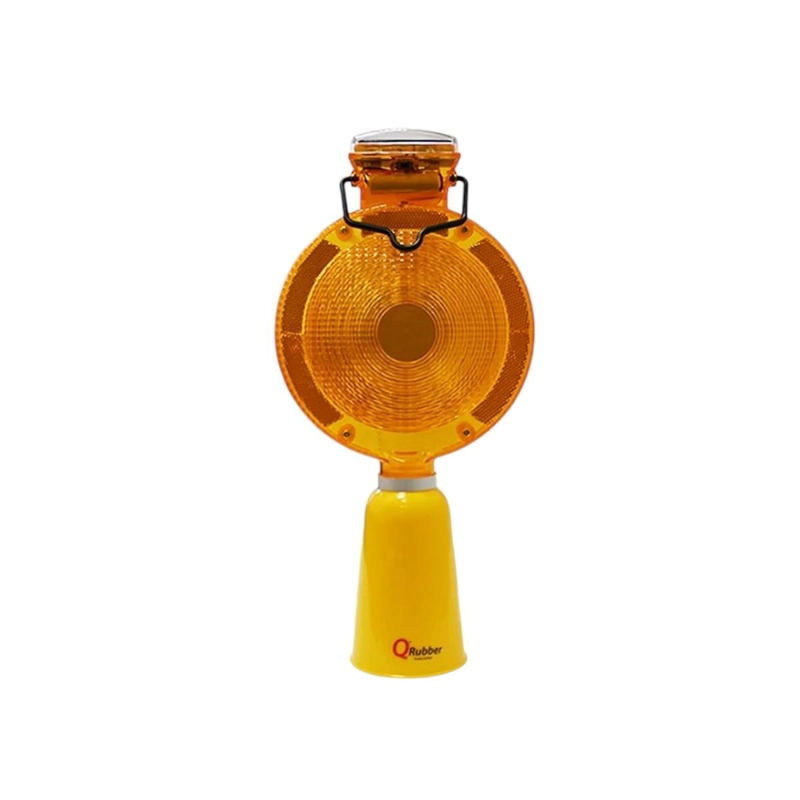 LAMPARA SOLAR DESTELLANTE CON CONO COLOR AMBAR QRUBBER - 1