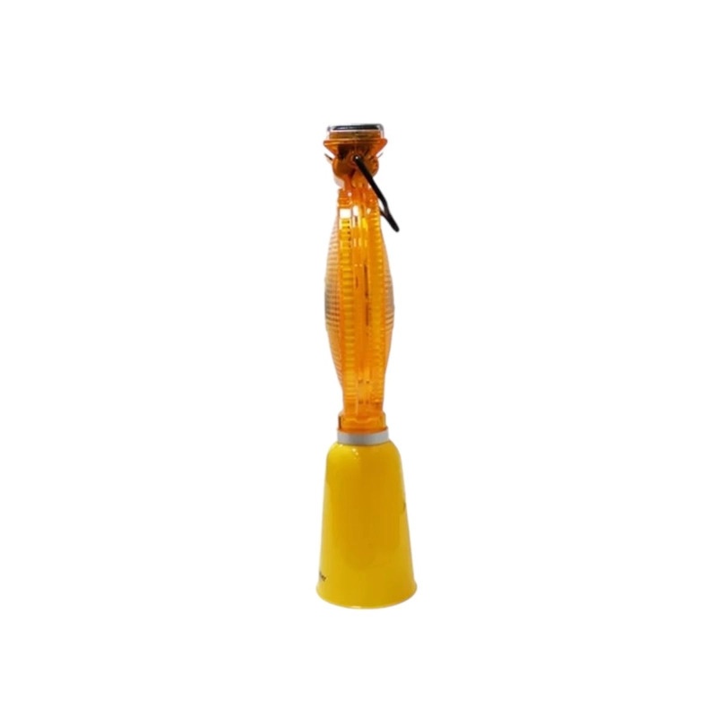 LAMPARA SOLAR DESTELLANTE CON CONO COLOR AMBAR QRUBBER - 3