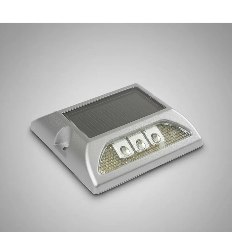 TACHA SOLAR 132MMX122MMX74 DOBLE LED BLANCO QRUBBER - 2