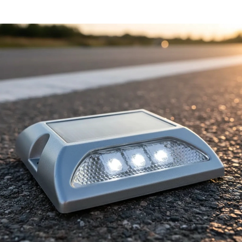 TACHA SOLAR 132MMX122MMX74 DOBLE LED BLANCO QRUBBER - 3
