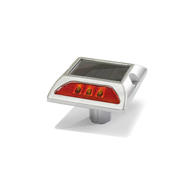 TACHA SOLAR 132MMX122MMX74 DOBLE LED ROJO QRUBBER - 1