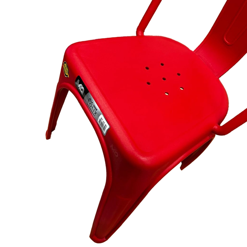 SILLA TOLIX PLASTICA ROJA INTERIOR EXTERIOR MQ QRUBBER - 3